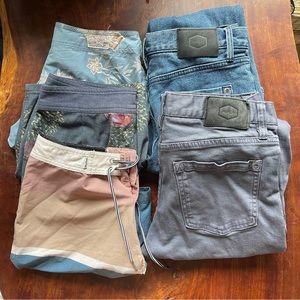 Men’s RVCA size 28 x 28 Jeans & size 28 small Rhythm + Roark Board Shorts Bundle